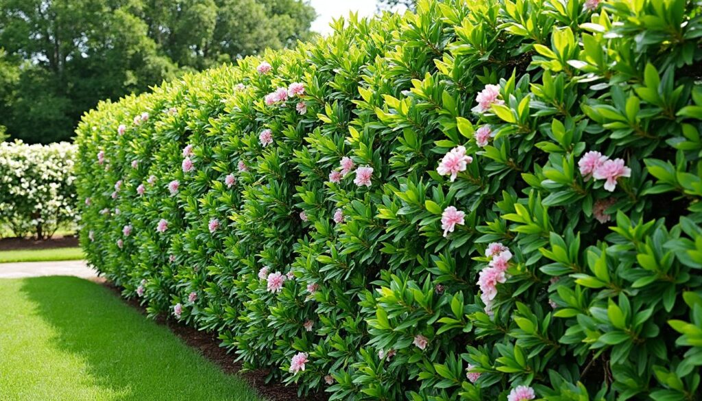 découvrez comment structurer votre jardin avec une haie de laurier rose, une clôture végétale dense et esthétique qui allie beauté et intimité.