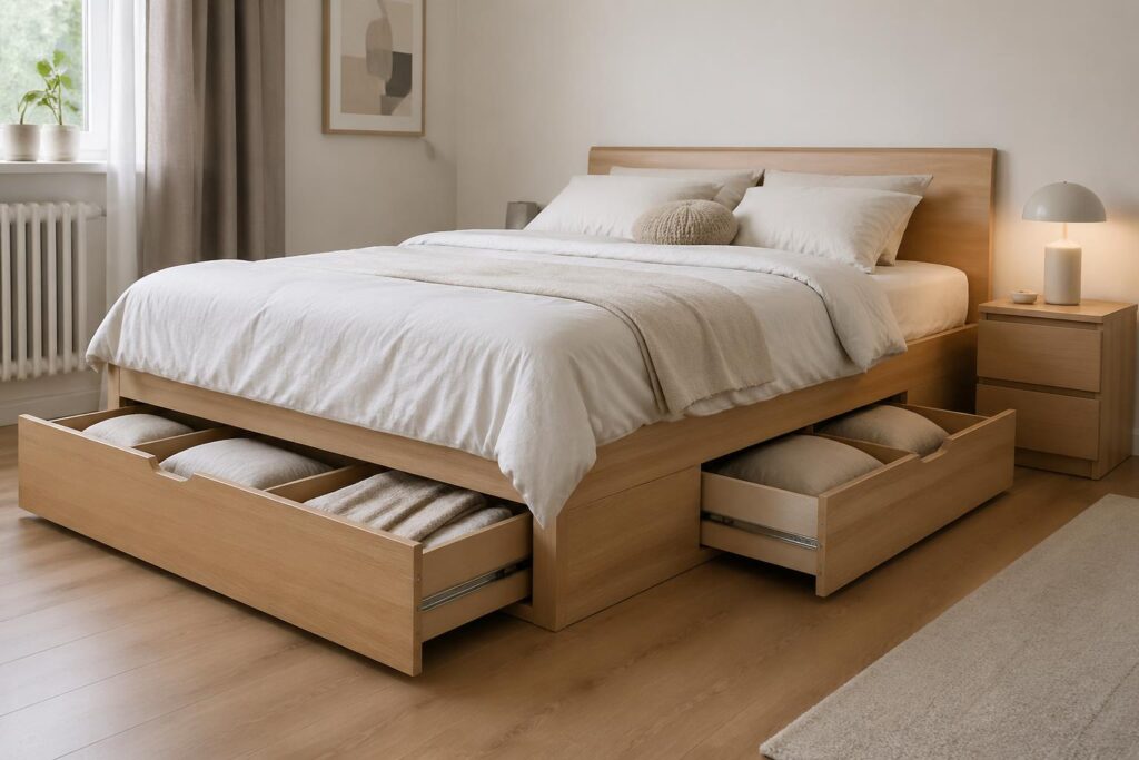 découvrez nos lits avec rangement intégrés pour maximiser l'espace de votre chambre facilement et avec style. profitez d'un mobilier pratique et élégant pour une chambre bien organisée.