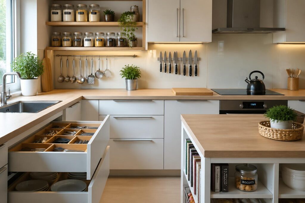 découvrez des astuces ingénieuses pour maximiser l'espace et organiser efficacement votre cuisine, alliant praticité et gain de place.